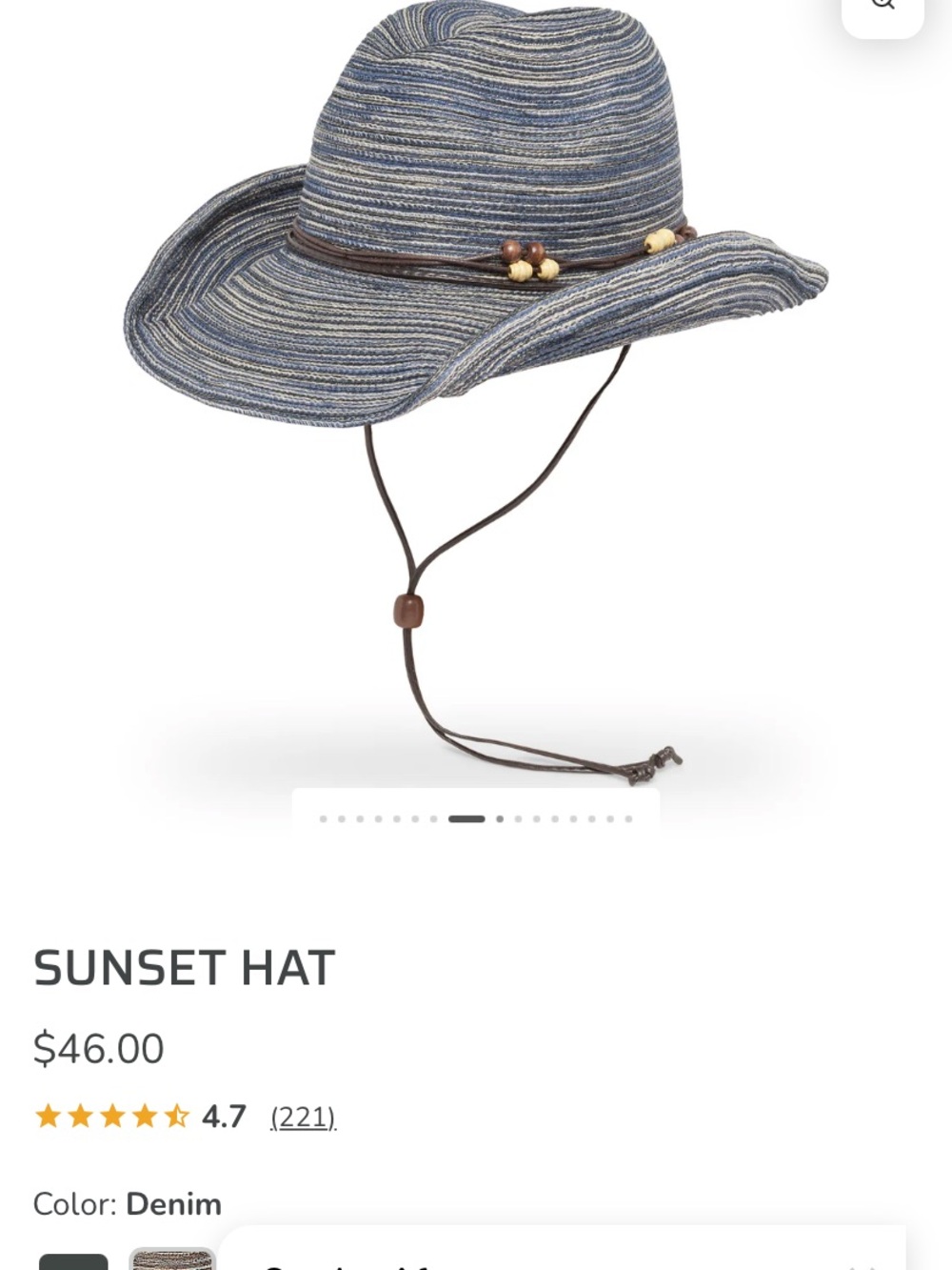 Sunday Afternoons Women's Navy Sun Hat with Beaded Chin Cord - Picture 13 of 15